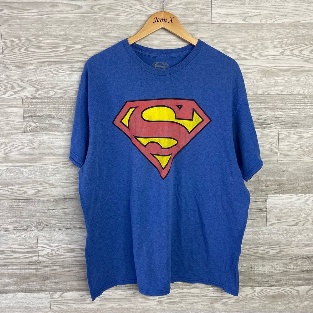 Superman Classic Logo Blue Short Sleeve T-Shirt